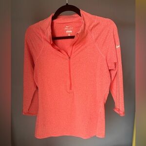 Nike Women’s Dri-Fit Half Zip Quarter Sleeve Performance Exercise Top Medium
